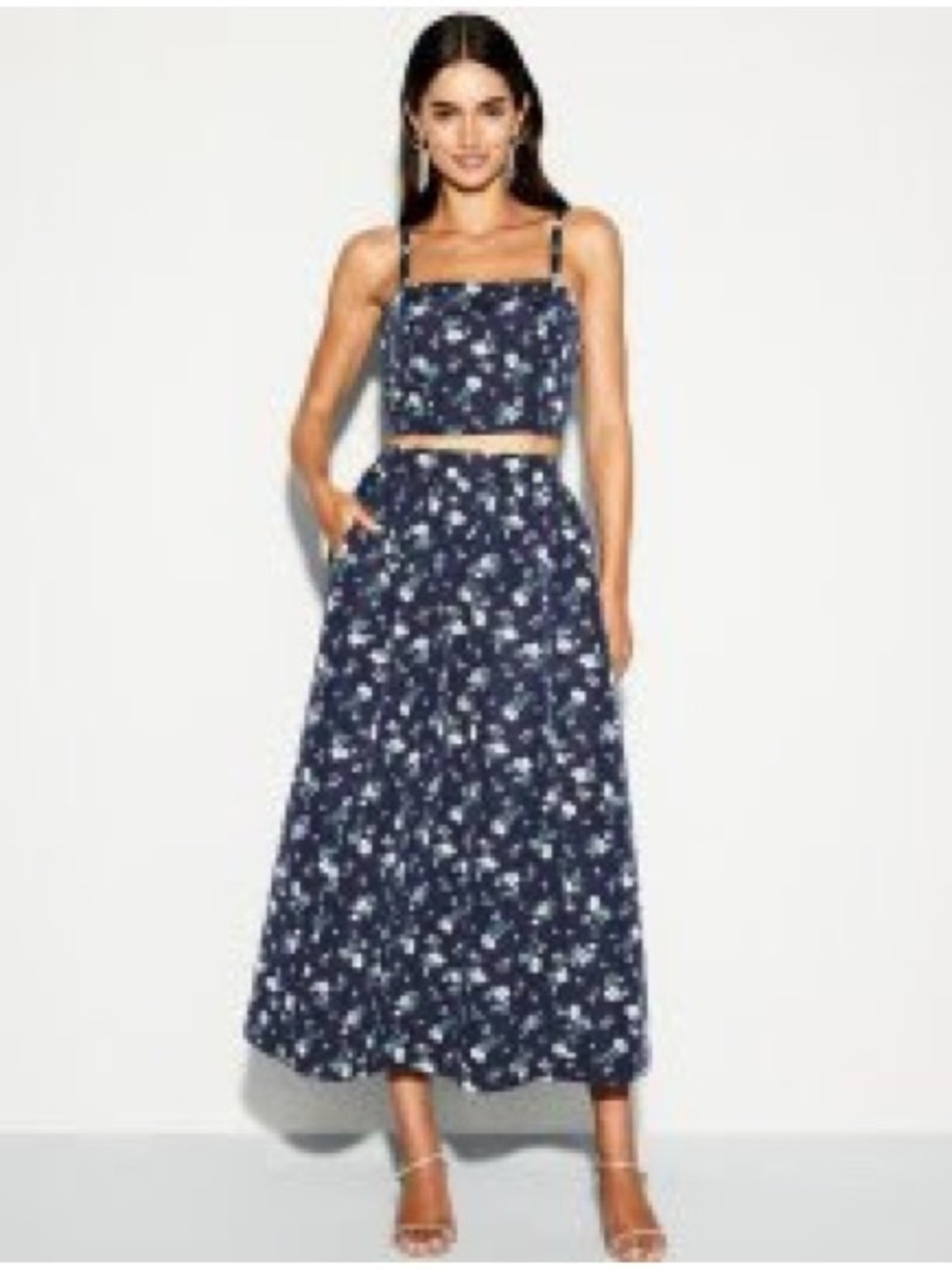 The Occasion by Old Navy Taffeta Tank Top and High Waisted Midi Skirt